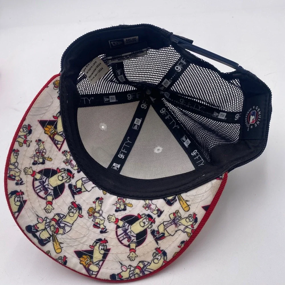 ATLANTA BRAVES New Era 9FIFTY Blooper Mascot Trucker Hat Youth White Navy Red